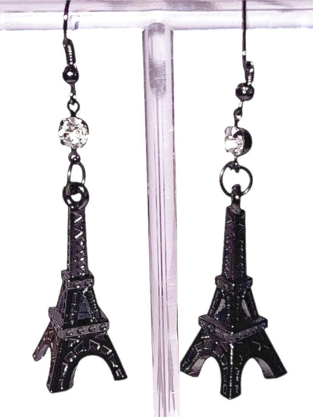 Silver Eiffel Tower earrings